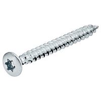 Chipboard screw, Hospa, raised countersunk head, TS, fully threaded, zinc plated