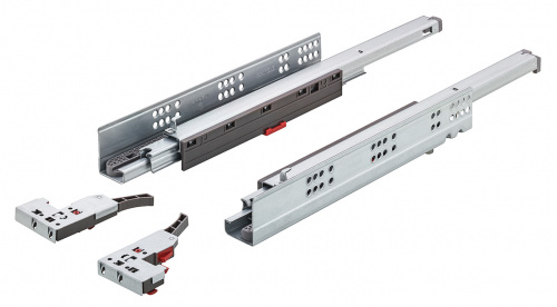 Concealed runner, Häfele Matrix Runner UM A30, full extension, load-bearing capacity up to 30 kg, synchronised running action