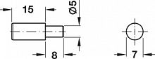 Shelf support, for inserting into Ø 5 mm drill hole, steel