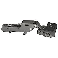 Concealed hinge, Häfele Metalla 310 SM 110°, half overlay, drilling pattern 45/9.5 mm, soft close, black nickel