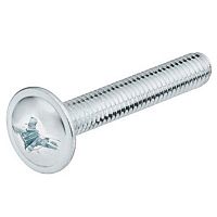Threaded screw, flat head, M4, combination cross slot, head Ø 10 mm, zinc plated