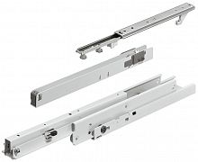 Pull-out cabinet runners, full extension, load-bearing capacity up to 120 kg, steel/plastic