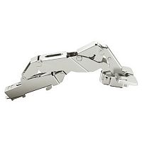 Concealed hinge, Häfele Metalla 310 SM 155° (zero protrusion), half overlay, drilling pattern 48/6 mm, soft close, nickel plated