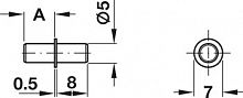 Shelf support for wooden shelves, steel, for Ø 5 mm drill hole
