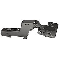 Concealed hinge, Häfele Metalla 310 SM 110°, inset, drilling pattern 48/6 mm, with spring, without soft close, black nickel