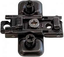 Cruciform mounting plate, Metalla 540 SM, height adjustment ±2 mm via eccentric, with pre-mounted Euro screws, distance 2 mm, black nickel