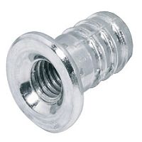 Press-fit sleeve, internal thread, steel, with rim