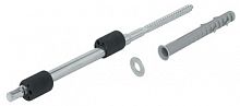 Shelf support with wood screw thread and wall plug