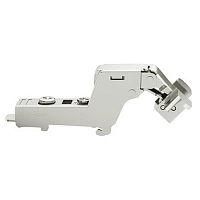 Concealed hinge, Häfele Metalla 310 A/SM 110°, inset, for narrow aluminium frame profiles 19–24 mm, soft close, nickel plated