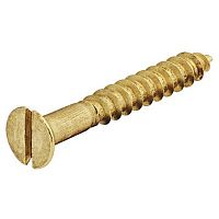 Wood screw, countersunk head, flat blade, DIN 97, bright brass