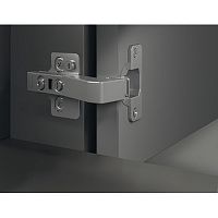 Concealed hinge, Häfele Metalla 310 SM 90°, for false fronts, drilling pattern 45/9.5 mm, soft close, nickel plated